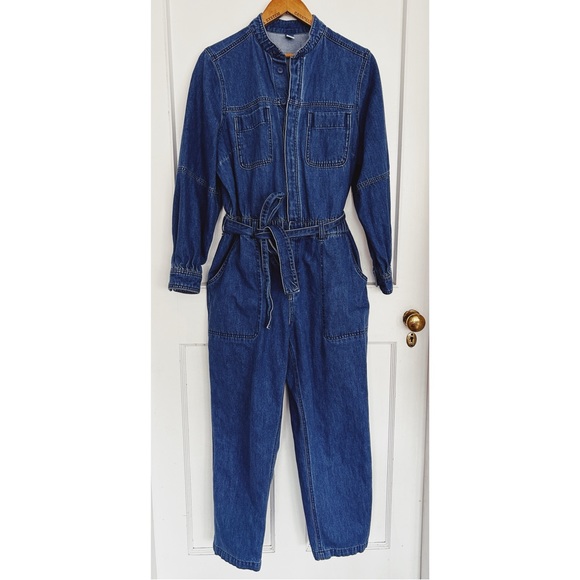Old Navy One Piece Jumpsuit in Dark Blue Denim Size Large - Picture 1 of 10
